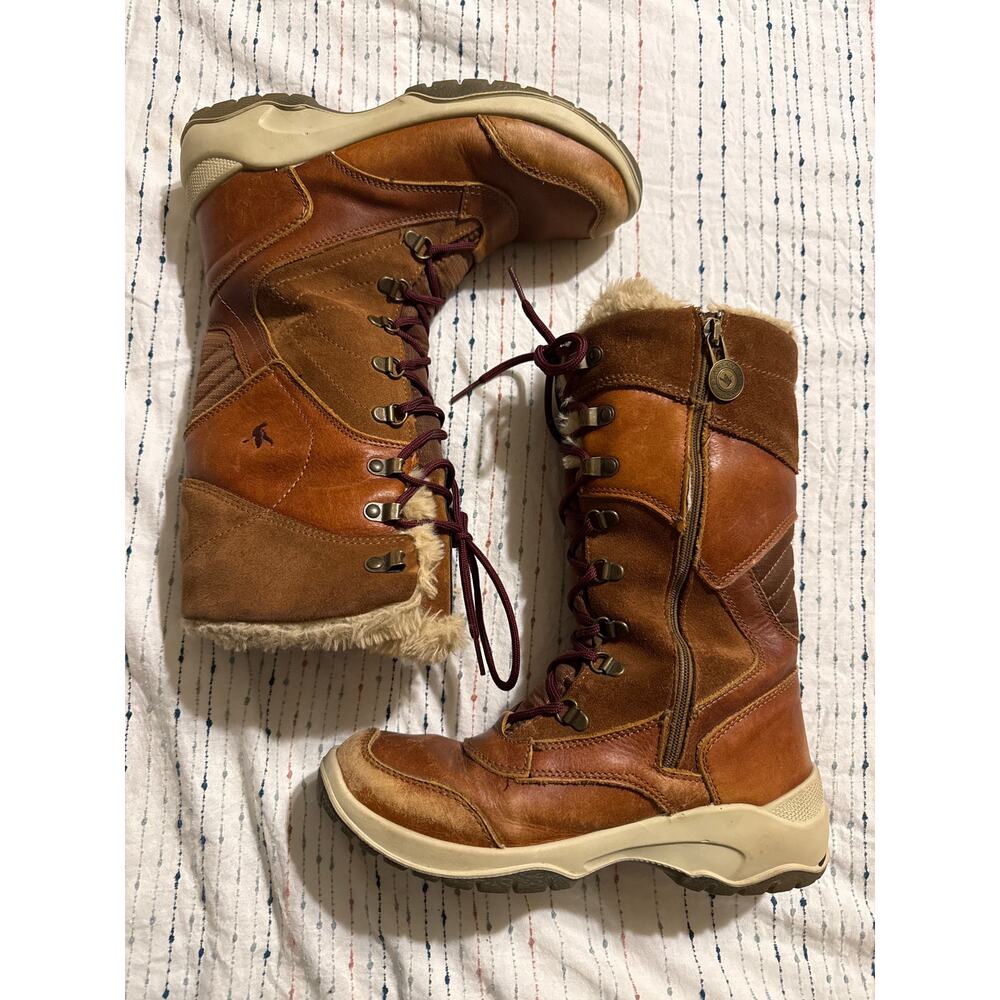 Santana Canada Topspeed Luxe Waterproof Winter Boots Cognac Leather Size 7